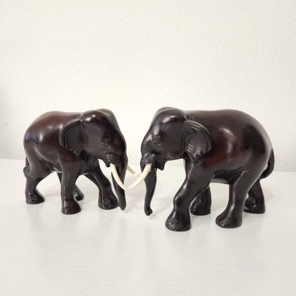 Elephant Resin Cute Lucky Figurines Statue Sculpture Art Home Decor - Picture 8 of 15